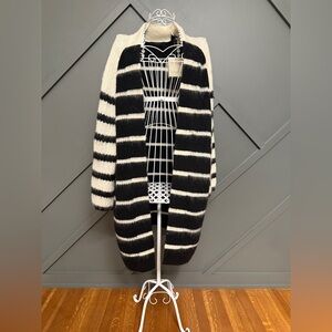 All Saints Women's Lou Cardigan Size Medium Long Black and White